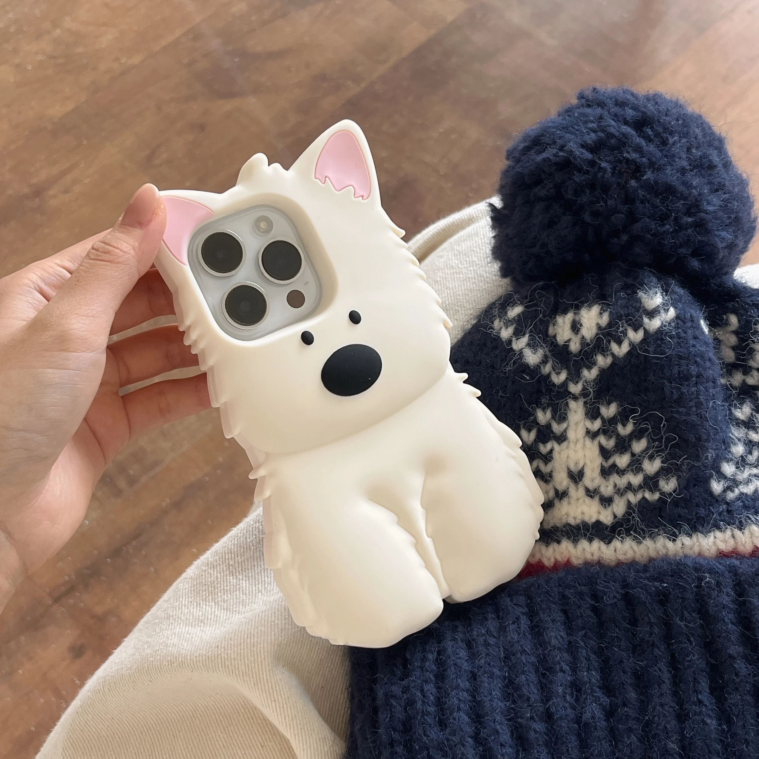 Adorable West Highland White Puppy 3D Cartoon Silicone Phone Case