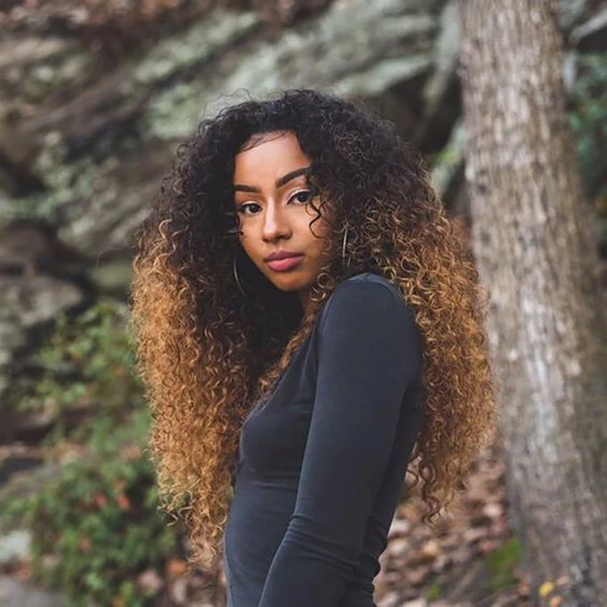 12ACurly Hair Bundles Human Hair Jerry Curl Bundles Remy Indian 3 Ombre Color 1B 4 30 with 4x4 Closure
