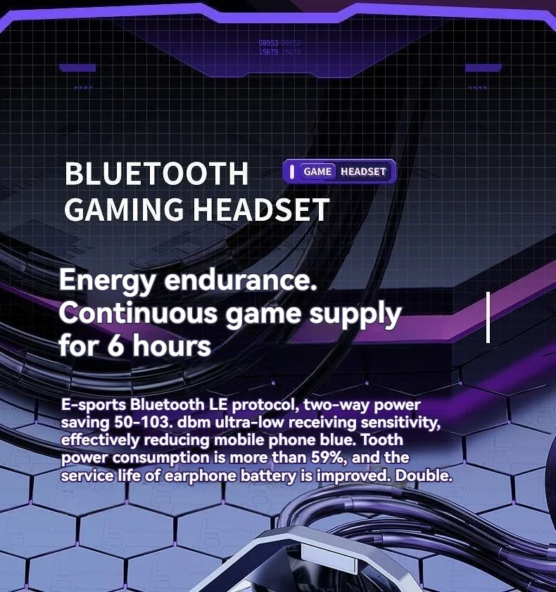 X15 tws gaming trådlösa bluetooth hörlurar med led display_voghion.com