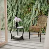 Small Round Coffee Table with Open Storage,23" 2-Tier Coffee Side Tables for Small Space, Accent Center Table Circle Sofa End 5