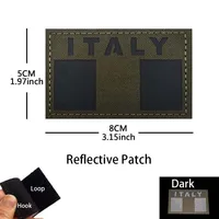 Флаг Италии, эмблема, аппликация для одежды, вышитые нашивки, ИК-светоотражающие итальянские значки на рюкзак, военные тактические наклейки на руку — изображение 5