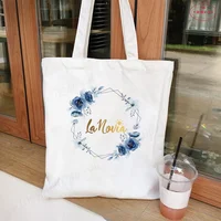 Spanish Woman Single Farewell Bachelorette Hen Party Shoulder Shopping Bags Bridal Wedding Team Bride Squad Canvas Tote Bag 2
