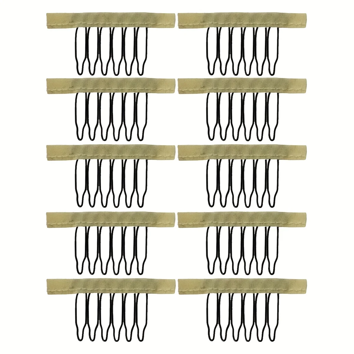 Hair clips Wig clips Wig combs To secure wig 6-Teeth comb clips With cloth For making caps Steel material clips Combs For hair 10/20/50Pcs