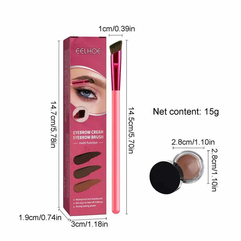 Waterproof Eyebrow Pomade And Brush Kit 4D Multifunction Eyebrow Brush Realistic Eyebrow Brush Square Eyebrow Makeup Brush 6