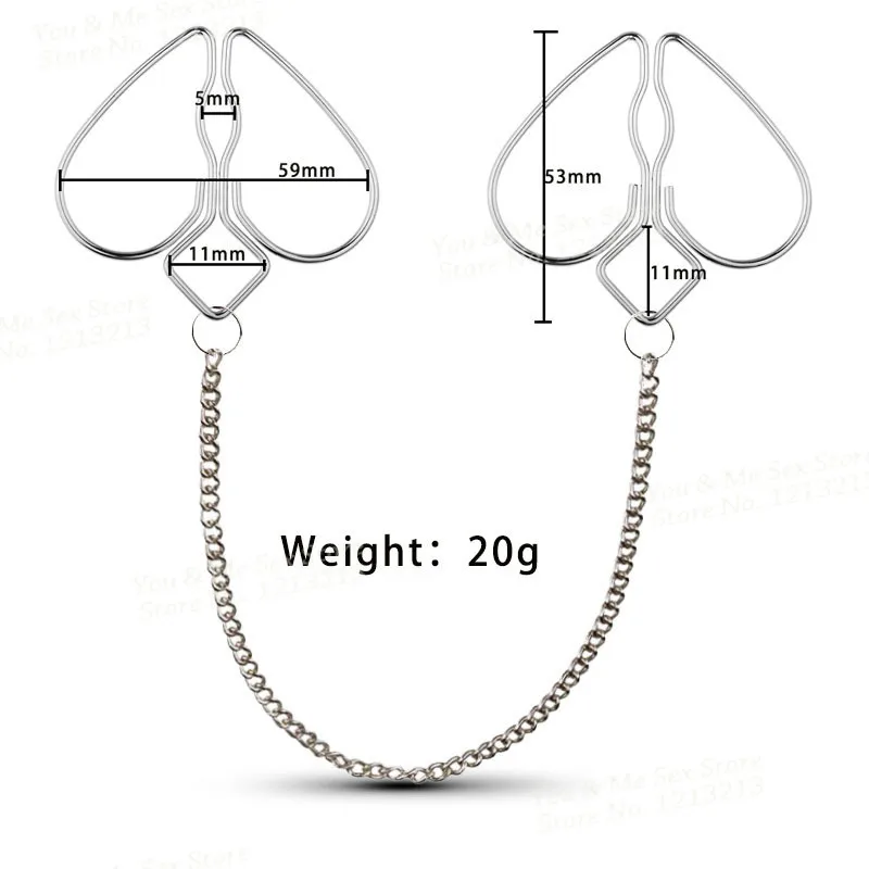 

Stainless Steel Heart Shape Sexy Nipple Clamp Labia Clit Clip Woman Breast Bdsm Adult Fetish Flirting Sex Toys For Couples Game