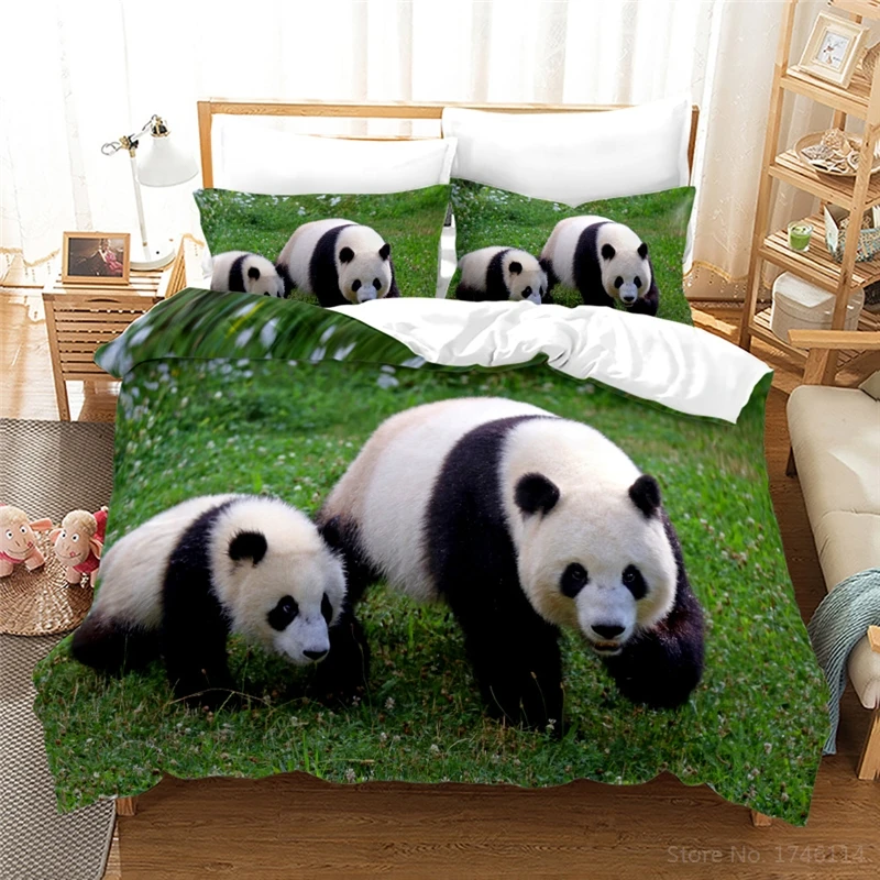 

Cute Animal Panda Duvet Cover Set Twin Full Queen King Size Bedding Set Comforter Cover & Pillowcase Set for Home Bedroom Decor