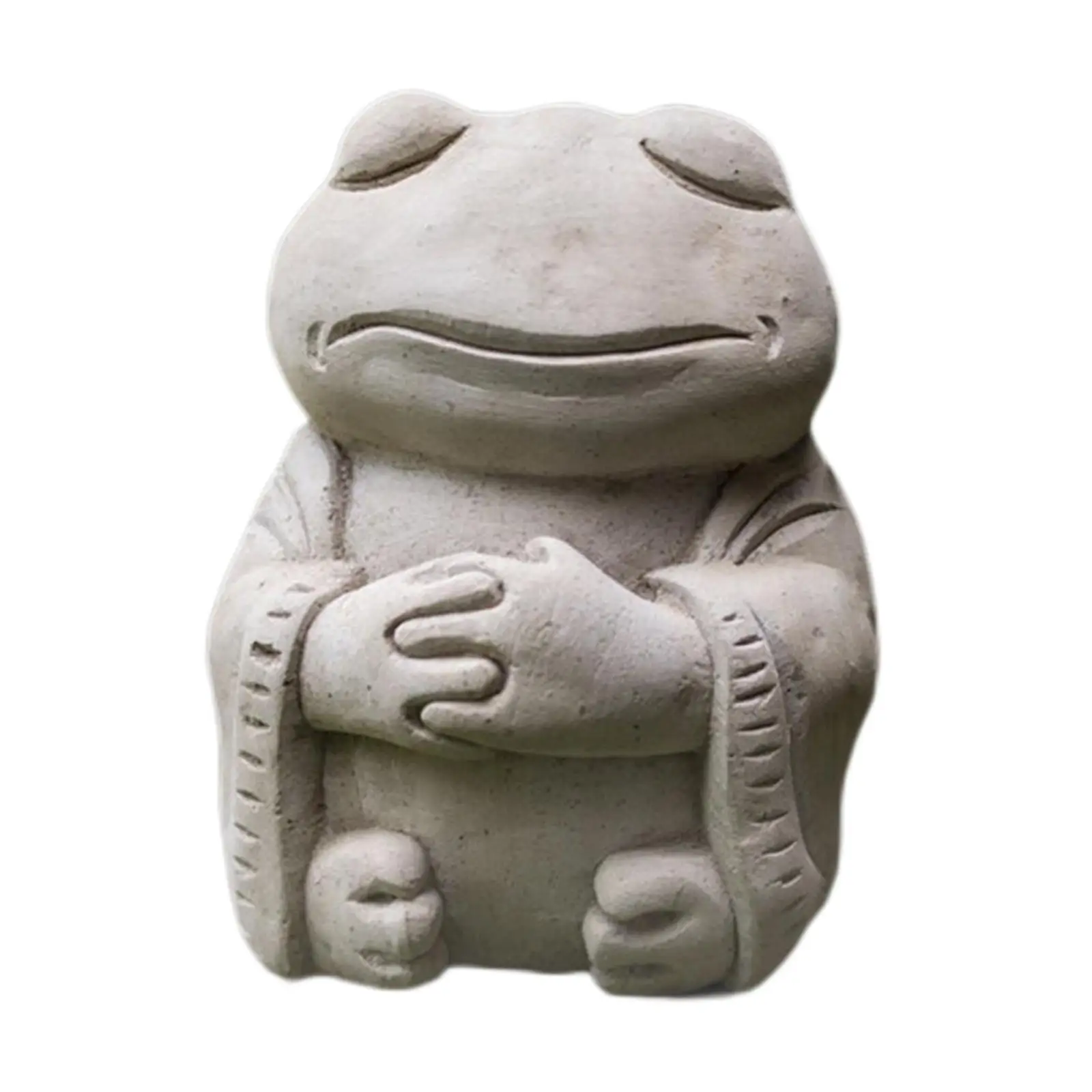 Colorless Meditation Frog Resin Statue Garden Sculpture Decoration Yard