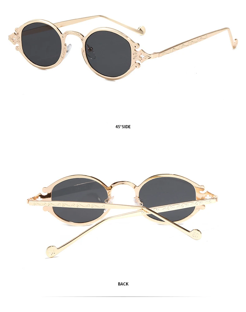 OEC CPO Vintage Kleine Oval Sonnenbrille Frauen Männer Marke Designer Mode Legierung Runde Sonnenbrille Weibliche Shades UV400 Brillen – Detail 7