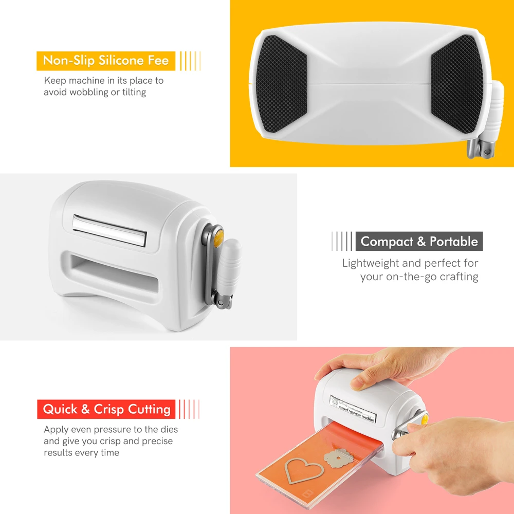 Mini Manual Dies Cutting and Embossing Machine Beige Colors DIY Handcraft Die-Cut Machine Craft Scrapbooking Album Cutting Tools