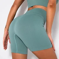 Short de sport tricoté sans couture, décontracté, taille haute, Push-Up, short de cyclisme, Fitness, course, serré, levage des hanches, Yoga, vêtements de sport 2