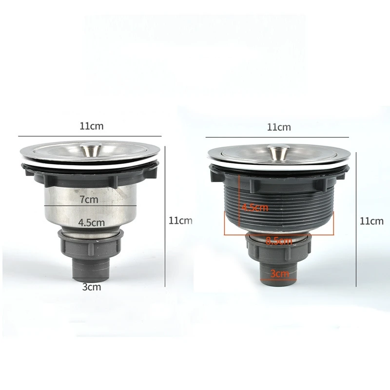 Sink Strainer Kitchen Sink Strainer Stainless Steel Sink Strainer Accessories Kitchen Sink Deodorant Drain Pipe Sewer Strainer