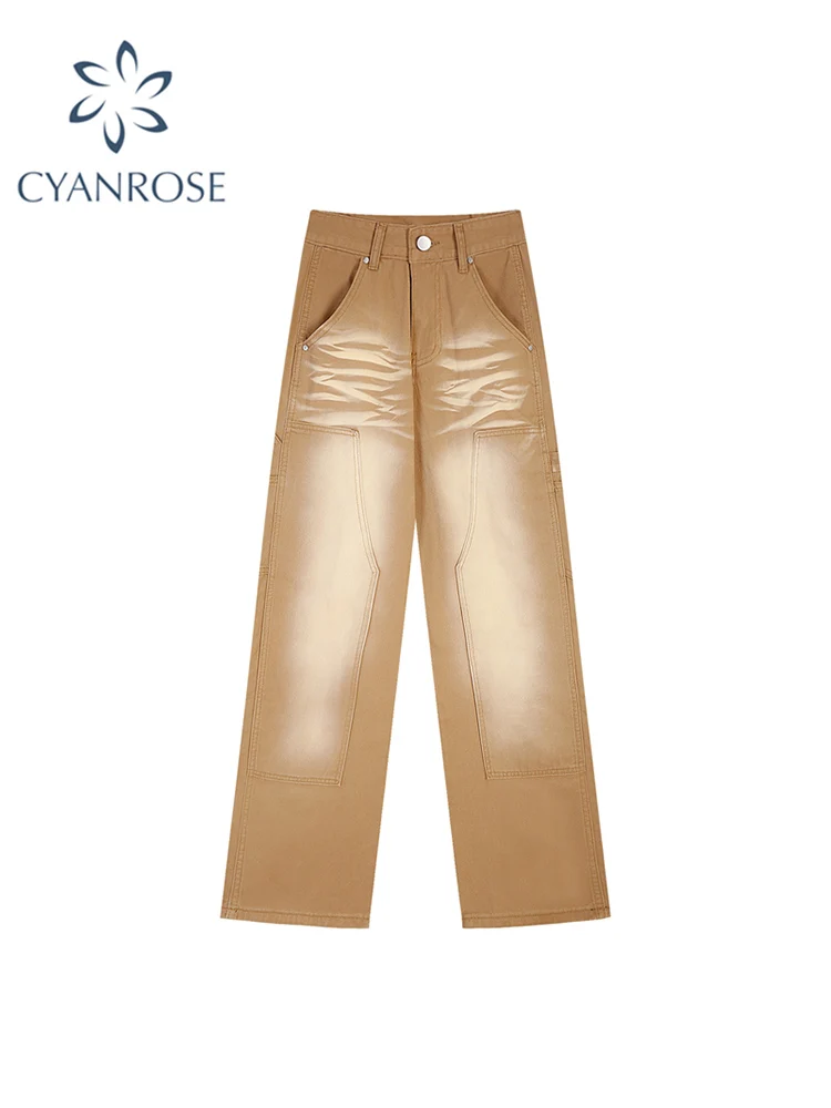 

Harajuku Yellow Denim Pants High Waist Women Jeans Vintage Chic Straight Baggy Streetwear Trousers Aesthetic Bottoms 2022 New