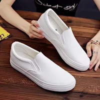 New Shoes for Men Leather Casual Shoes Spring Fashion Concise Flat Shoes 2 Colors Slip-on Loafers 2