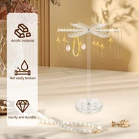 Acrylic Jewelry Organizer Display Necklace Holder Clear Rotating Necklace Organizer Stand for Necklaces Earring Pendant Bracelet 2