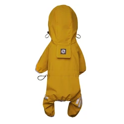 Reflective Waterproof Dog Raincoat and Jumpsuit - 2XL (Yellow)