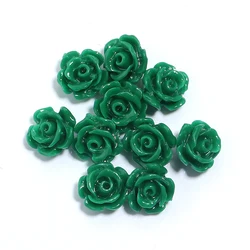 Elegant Rose Camelia Flower Beads - Premium Artificial Coral for DIY Jewelry and Accessories (Deep green)