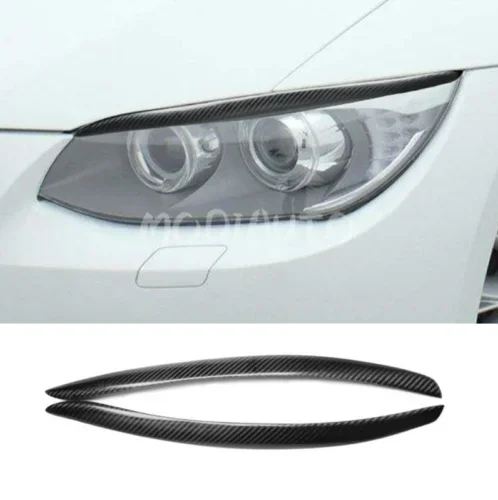 For BMW 3 Series M3 E92 2005-2012 Carbon Fiber Headlamps Light Brow cover 2PCS