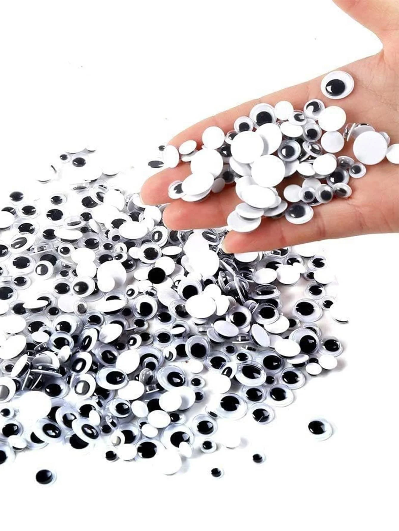 500pcs Swing Eyes Self-adhesive Black White Goose Eyes for DIY Crafts Decoration swing eyes