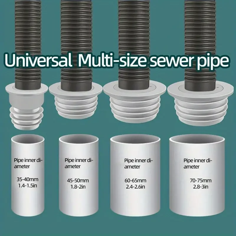 1PC Anti-backflow Odor Prevention Device For Sewer Pipes Kitchen Sinks Washing Machines Silicone Sealing Ring Drain Plug 2