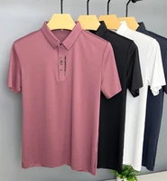 Haute qualité Ice Silk manches courtes hommes polo shirt été nouvelle marque mode broderie DESIGN TOP respirant cool t - shirt 5