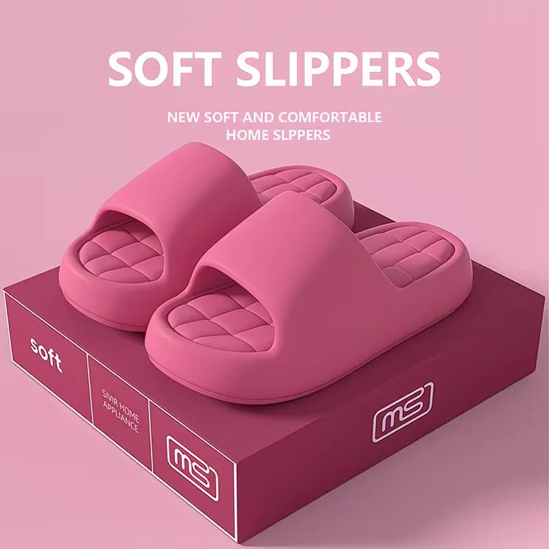 Women Summer Slippers Bathroom Shower Shoes Thick Soft Sole Non Slip House Slippers Men Fashion Lightweight Beach Sandals - 4