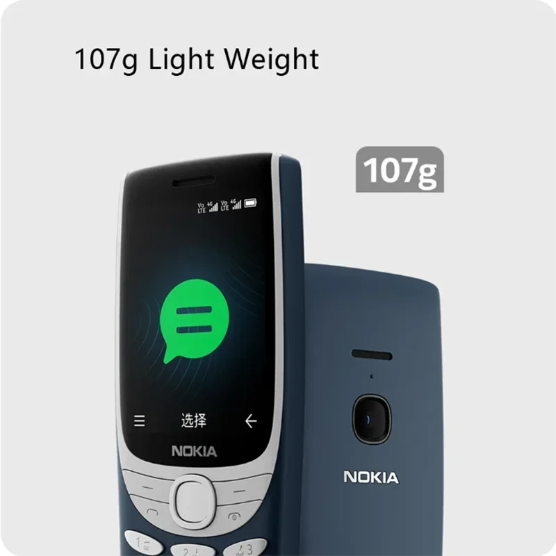 Nokia 8210 4G Feature Phone 2.8 Inch Display Bluetooth 5.0 1450mAh Dual SIM FM  Push-button unlocked  used Phone 2