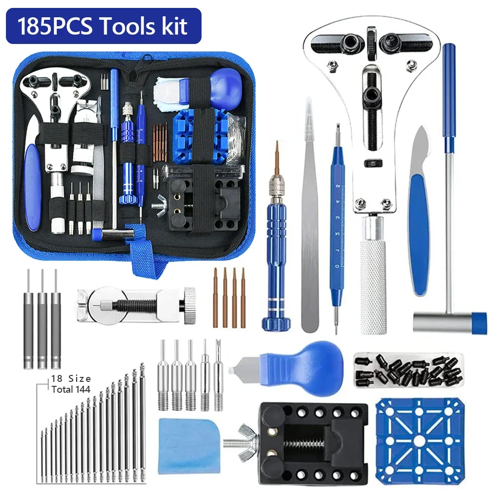 Kit Profesional 149 Piezas Herramientas Relojero Vlecexs - Para Abrir, Reparar, Cambiar Pilas Y Ajustar Correas De Relojes