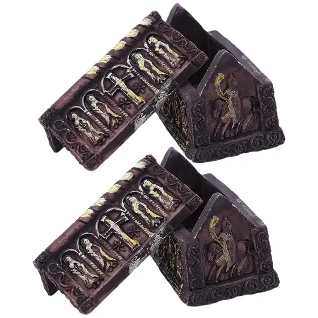 고전적인 할로윈 분위기를 연출하는 마이크로 조경 관 상자 인형