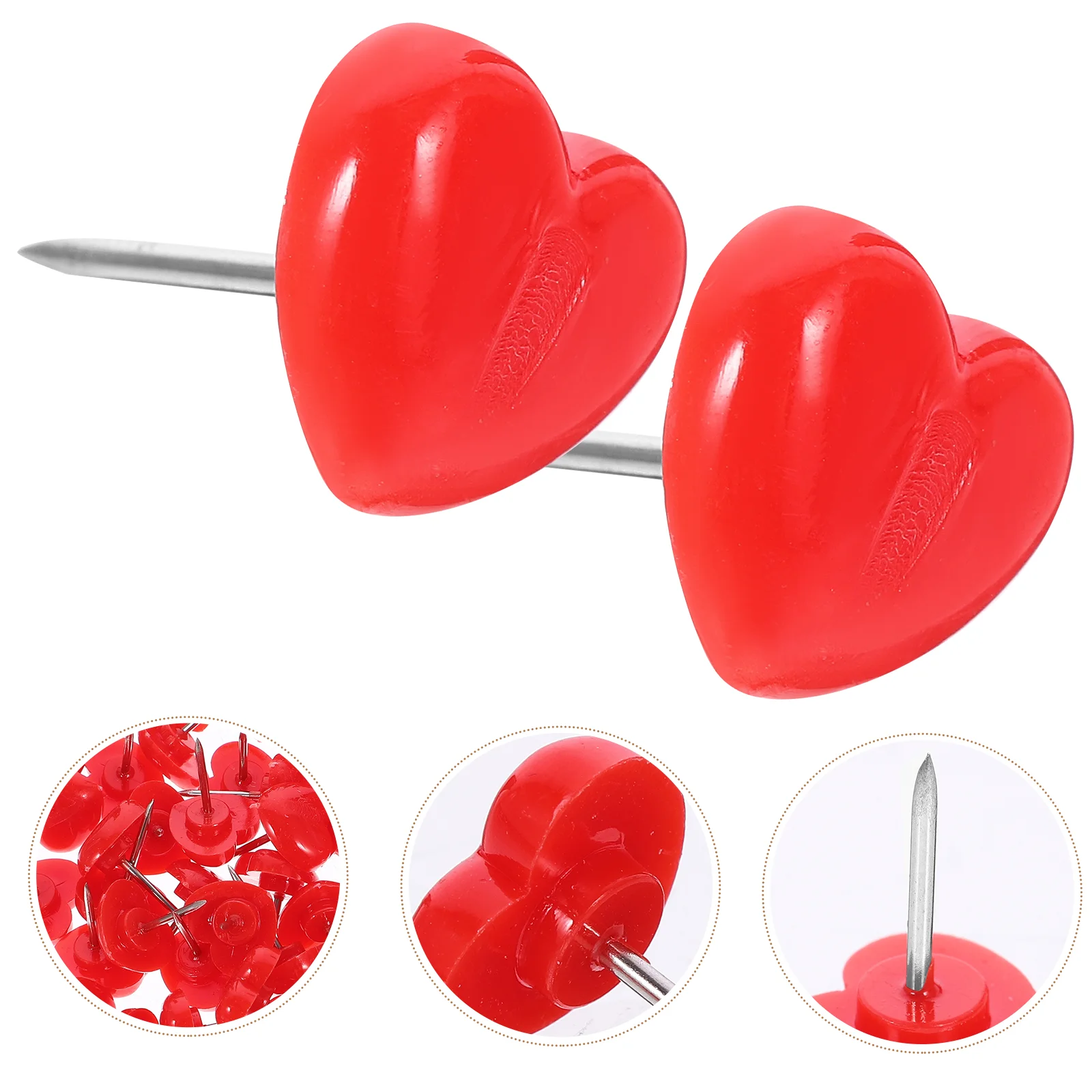

150 Pcs Heart Pin Convenient Thumbtacks Office Desk Accessories Cork Board Map Daily Use Small Push Pp Compact