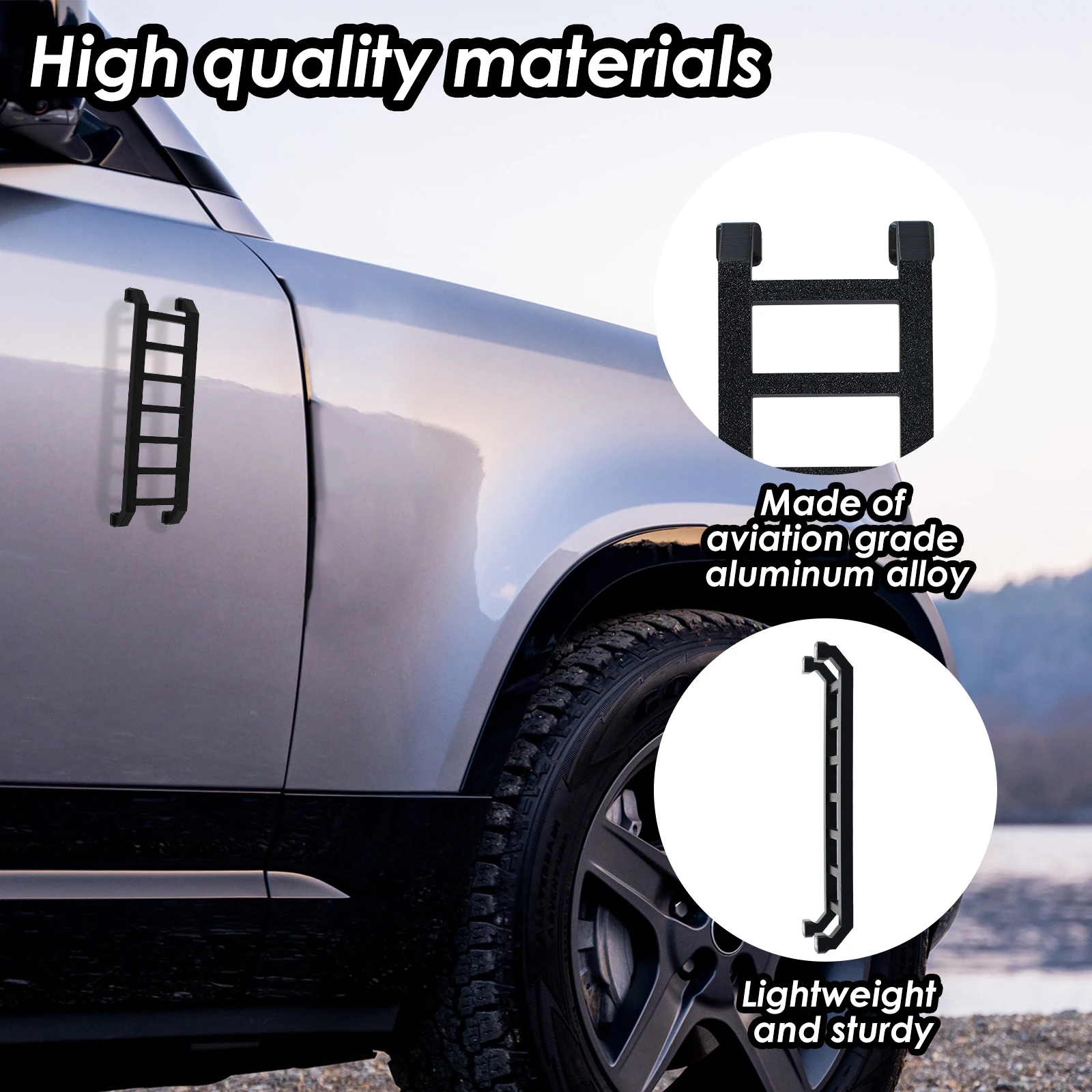 Widdle Wadder Little Ladder Magnet for Car 8inch Mini Decorative Little Ladder Mount to Multiple Surfaces Aluminum Alloy