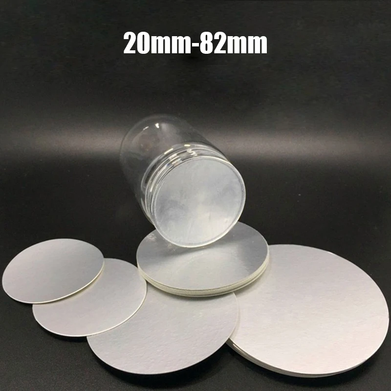 200Pcs Seal Cap Lining Tamper Resistant PET Electromagnetic Aluminum Foil Induction Gasket for Cosmetic Jar Bottle Pot 20mm-82mm rubber caps silicone rubber caps
