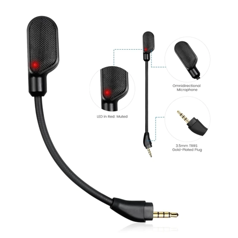Upgraded Mic Replacement For Kingston HyperX Cloud III Wireless Gaming Headphone Noise Cancellation Backup Microphone