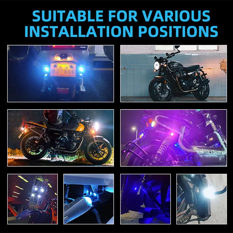 Motorcycle led lights 2Pcs Motorcycle Led Light Driving Lamp Brake Light Fog Lamp Accessories
