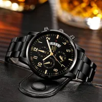 Men’s Luxury Watch Fashion Business Calendar Men’s Steel Belt Watch Men’s Christmas Valentine’s Day Gift