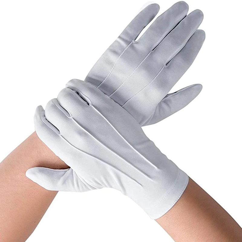 White Cotton Gloves Detail 2