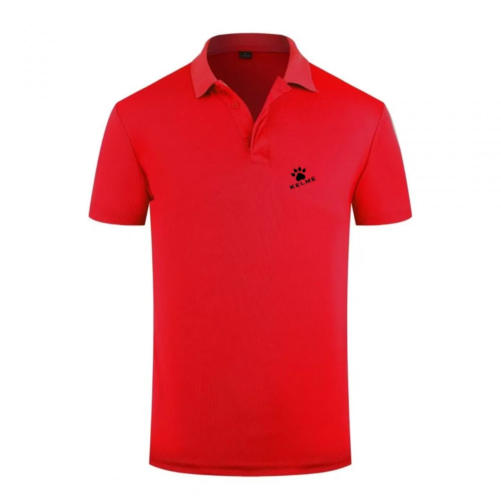 Nuova Polo KELME da Uomo 2026 con Logo a Impronta di Zampa, T-Shirt Sportiva Traspirante, Maglietta a Maniche Corte ad Asciugatura Rapida con Colletto