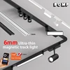 6MM Smart Tuya Zigbee Magnetic Track Light Dimmable 48V Ultra Thin Rail Surface Mount System Black White Slim Magnet Track Lamp 1