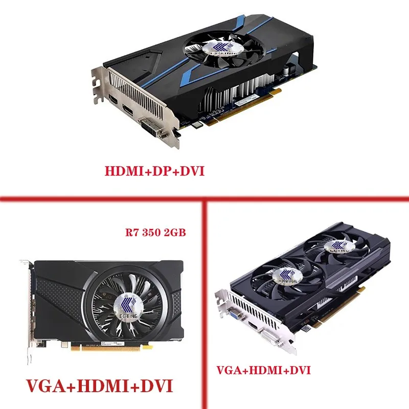 CCTING R7 350 2GB �׷��� ī�� GPU, AMD Radeon R7 350 ���� ī�� ��ǻ�� ���� HDMI VGA �߰�