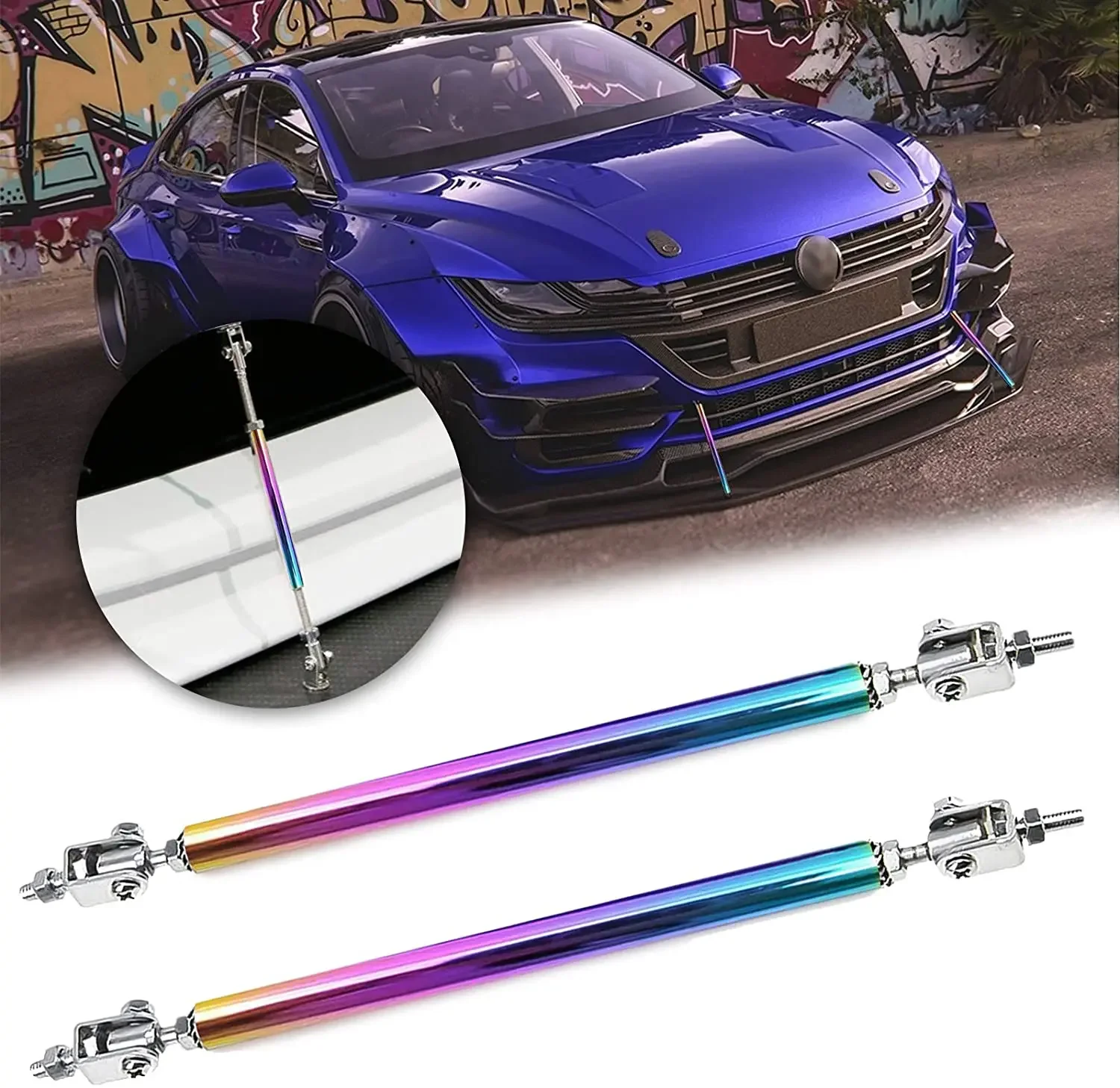 Bosal Brace Rods Racking 150/200mm Universal 1 Pair Car Splitter Rods Racing Adjustable Front ...