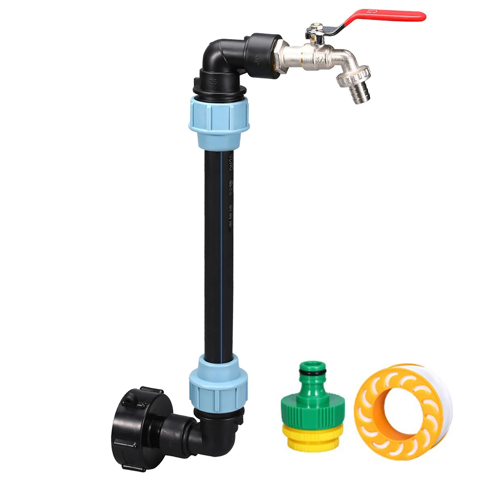 IBC - Accessori per serbatoio IBC, in ottone, 1/2 pollici, IBC, adattatore IBC, Valve per serbatoio dell'acqua S60 x 6, 1000 L, IBC, adattatore per tubo da giardino, tubo dell'acqua piovana IBC
