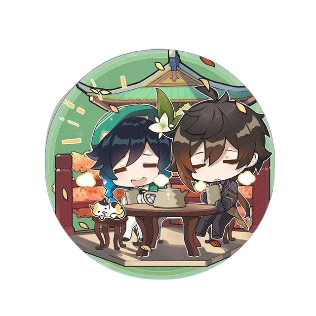 58mm Game Genshin Impact Brooch Pins Anime Badge Cosplay Yae Miko Xiao Zhongli Accessories For Clothes Backpack Decoration Gift Cute