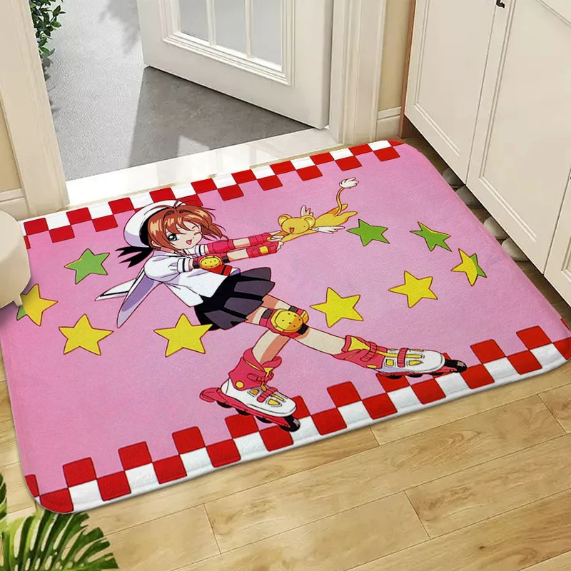

Living Room Floor Carpet Anti Slip S-Sakura Card Captor Sleeping Room Rugs Cute Entryway Bathroom Mat Outdoor Entrance Doormat