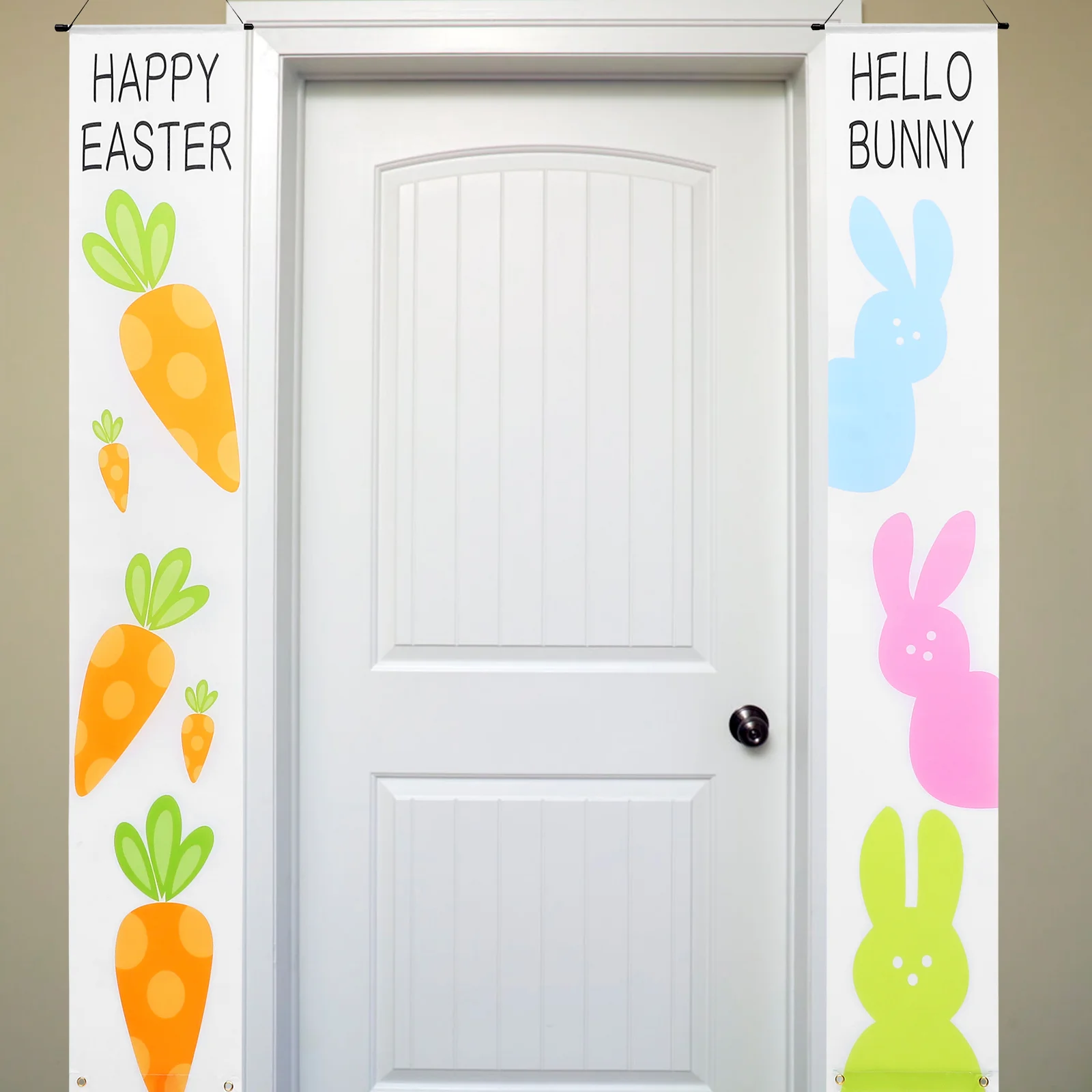 

1 Pair of Easter Door Banner Happy Easter Decoration Happy Easter Couplets Easter Decoration