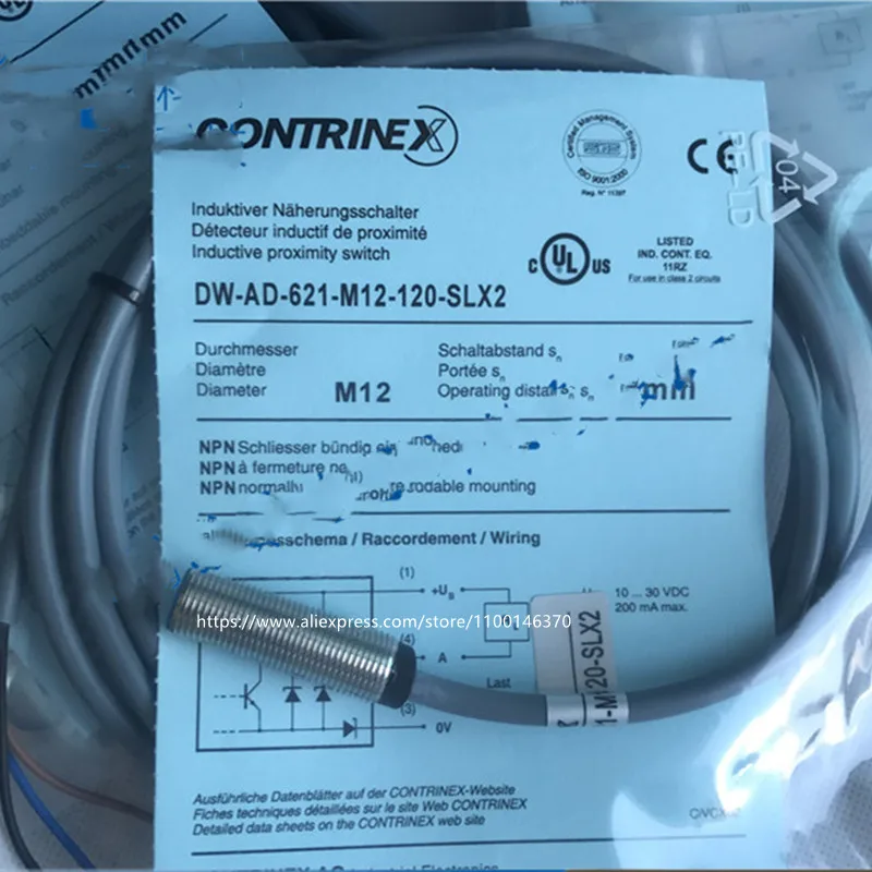 

3Pcs New High Quality Contrinex Waterproofing Switch DW-AD-621-M12-120-SLX2 DC Table NPN Normally Open Sensor