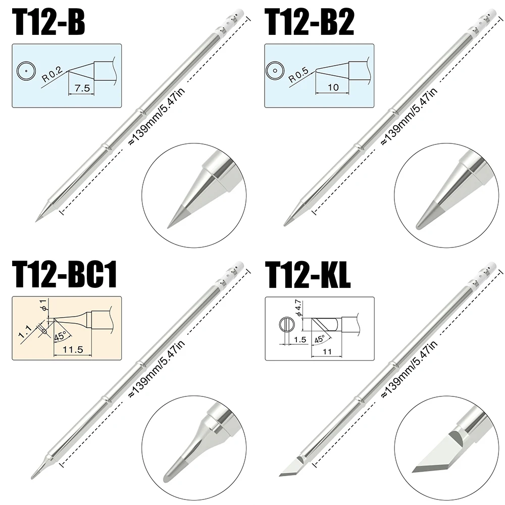 T12 Series Soldering Iron Tip For Hakko FX951 FX-950 BK969D FM-2027 T12 Welding