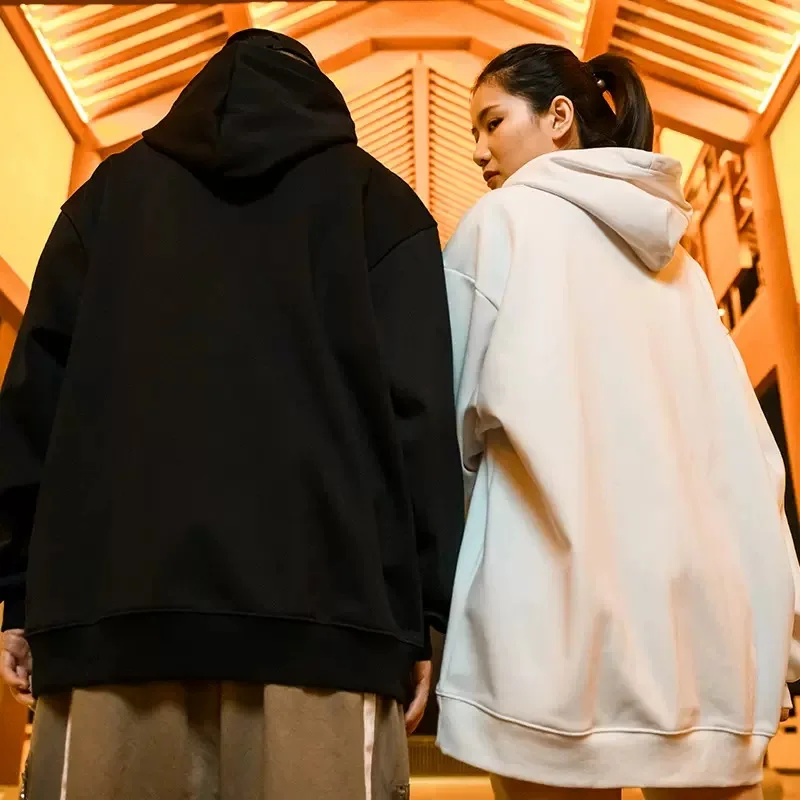 

Hoodie Men Luxury Large Size Loose Fat Solid Color Couple Wear Hoodie Korean Style Autumn Winter And Casual Sweatshirts For Men