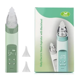 Deluxe Baby Nasal Aspirator with Silicone Mouthpiece, Adjustable Suction, and Calming Melodies (Green)
