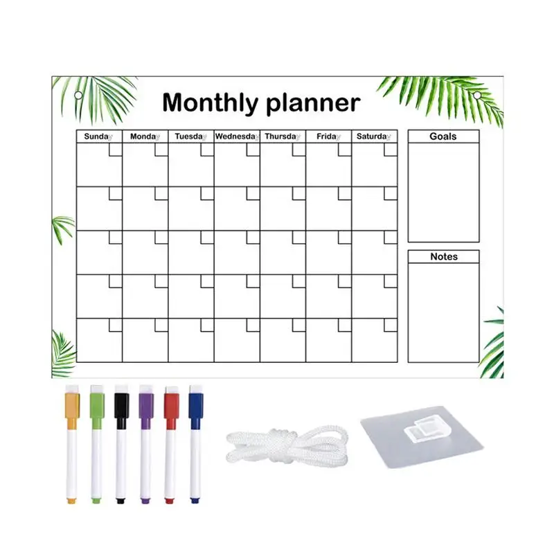 

Ежемесячная доска с календарем, прозрачная акриловая доска для ежемесячного планирования и записи, доски с сухим стиранием для напоминаний, планов, заданий, настроения