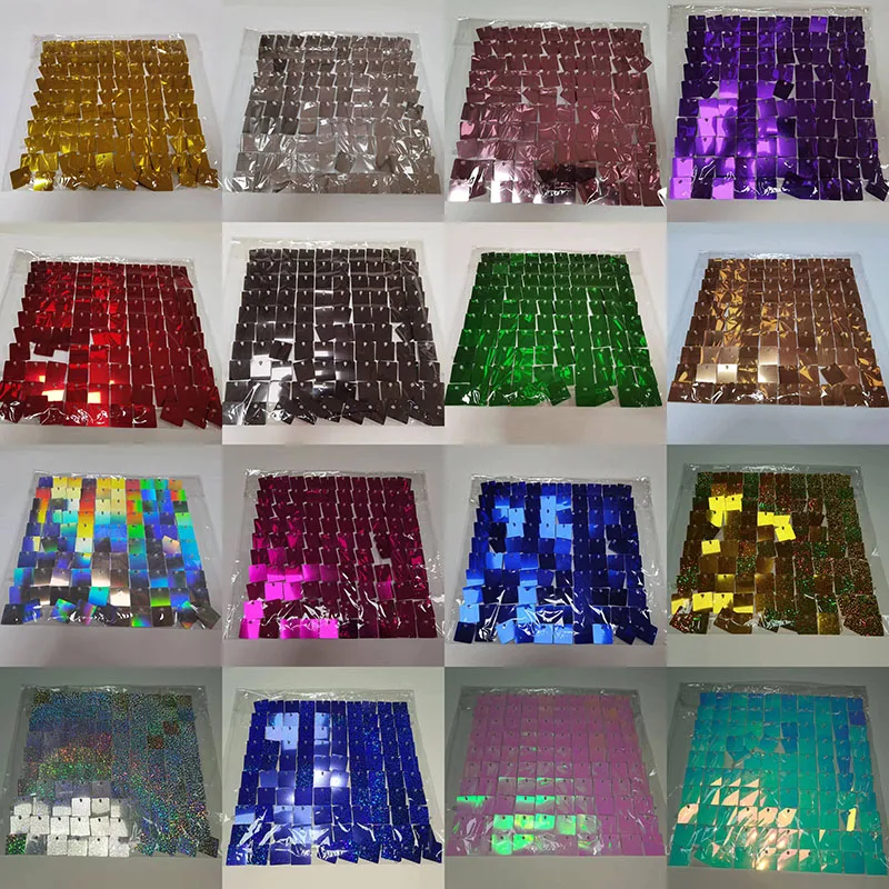 

6/12/24Pcs Shimmer Wall Backdrops Crystal Pneumatic Panels Sequins Art Wall Backgroud Wedding Birthday Party Decoration Supplies