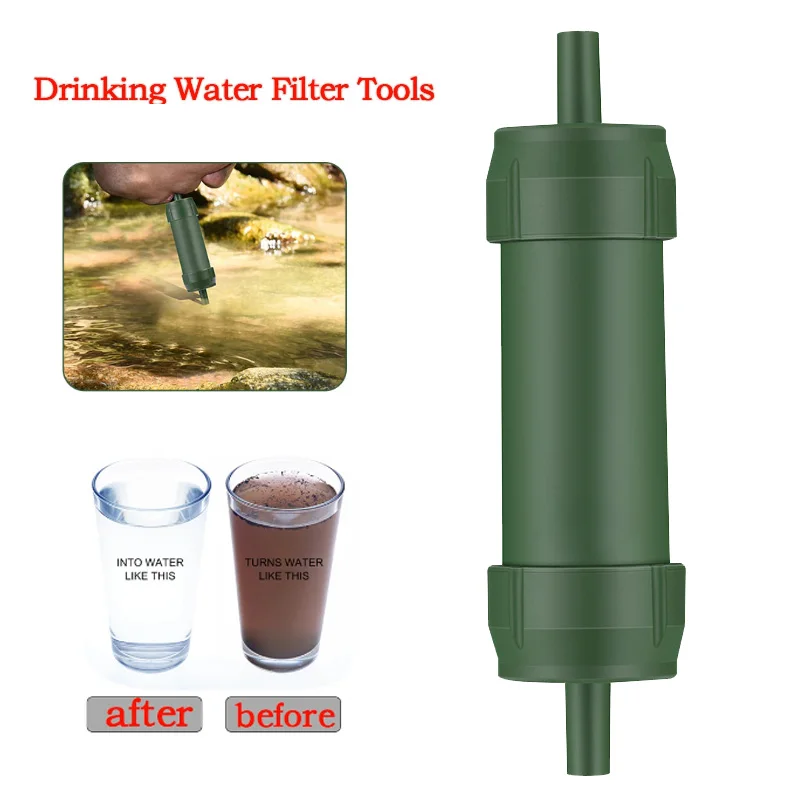 

Outdoor Drinking Water Filtration Purifier Emergency Life Portable Survival Straw Water Filter Fishing Climbing Travel Camping